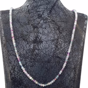 Rainbow Florit Kolye 3mm - Orijinal Şifalı Kristal - Görsel 1