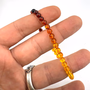 Renkli Kehribar Bileklik 5mm - Orijinal Şifalı Kristal - Görsel 2