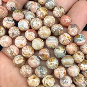 Rodokrozit Dizi 8mm - Orijinal Şifalı Kristal - Görsel 1