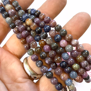 Ruby Safir Dizi 6 mm - Orijinal Şifalı Kristal - Görsel 1