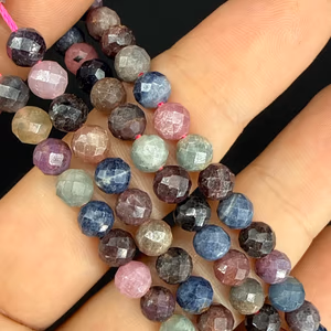 Ruby Safir Dizi Faset 6mm AA - Orijinal Şifalı Kristal - Görsel 1