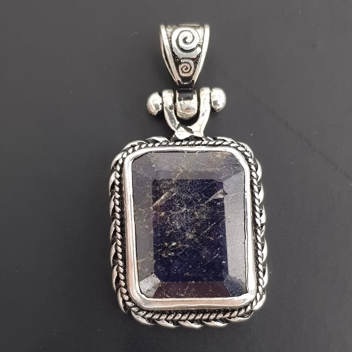 Safir Kolye Ucu (Gümüş)