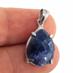 Safir Kolye Ucu (Gümüş) Orijinal Kristal Detay Görseli 2