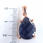 Safir Kolye Ucu (Gümüş) Orijinal Kristal Detay Görseli 2