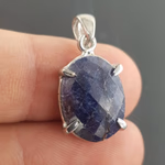 Safir Kolye Ucu (Gümüş) Orijinal Kristal Detay Görseli 2