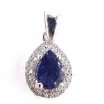 Safir Kolye Ucu (Gümüş) Orijinal Kristal Detay Görseli 1