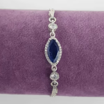 Safir Künye (Gümüş) Orijinal Kristal Detay Görseli 1