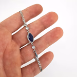 Safir Künye (Gümüş) Orijinal Kristal Detay Görseli 2