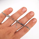 Safir Künye (Gümüş) Orijinal Kristal Detay Görseli 3