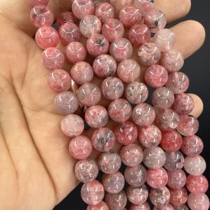 Sakura Rodonit Dizi 10 mm - Orijinal Şifalı Kristal - Görsel 1