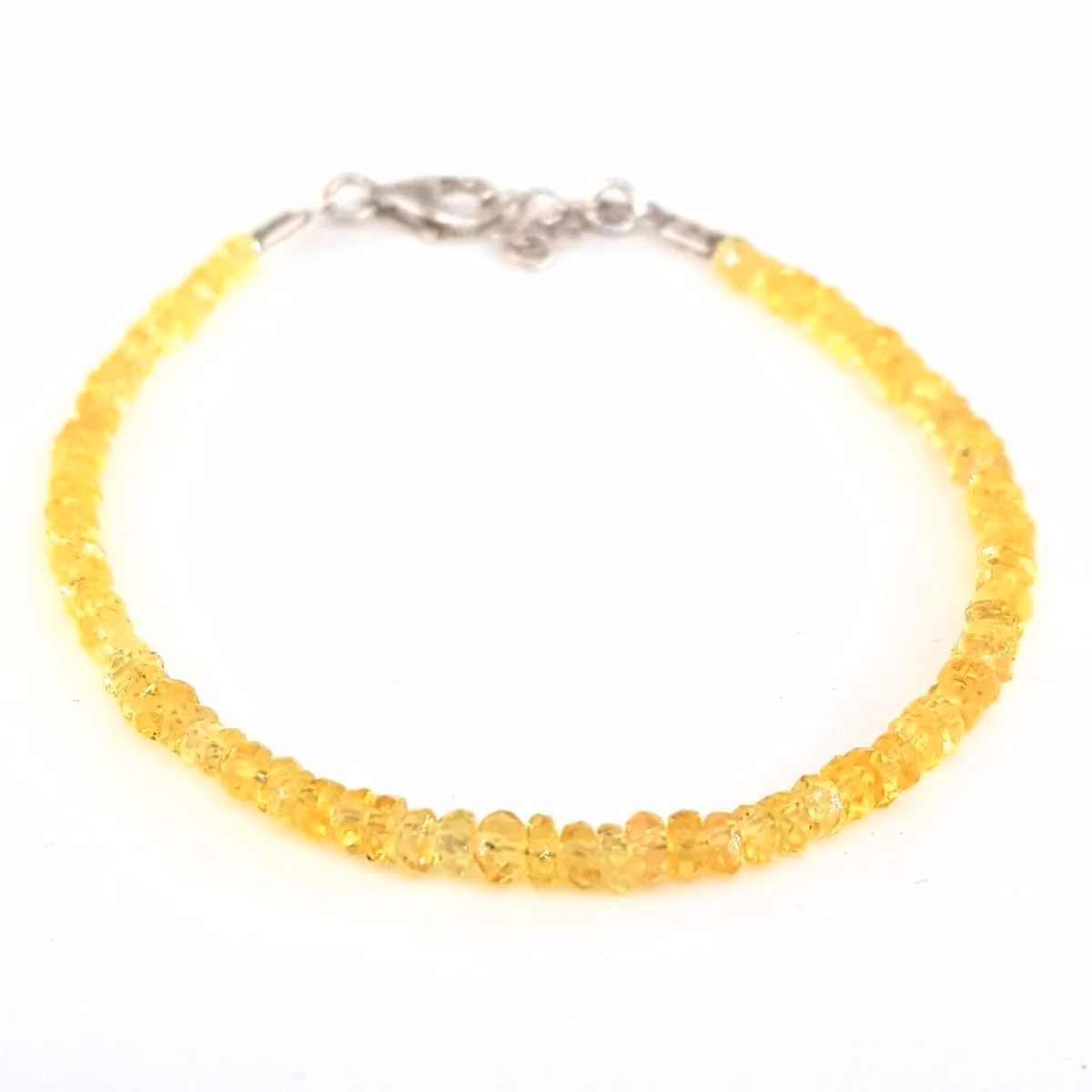 Sarı Safir Bileklik 3mm (Gümüş)