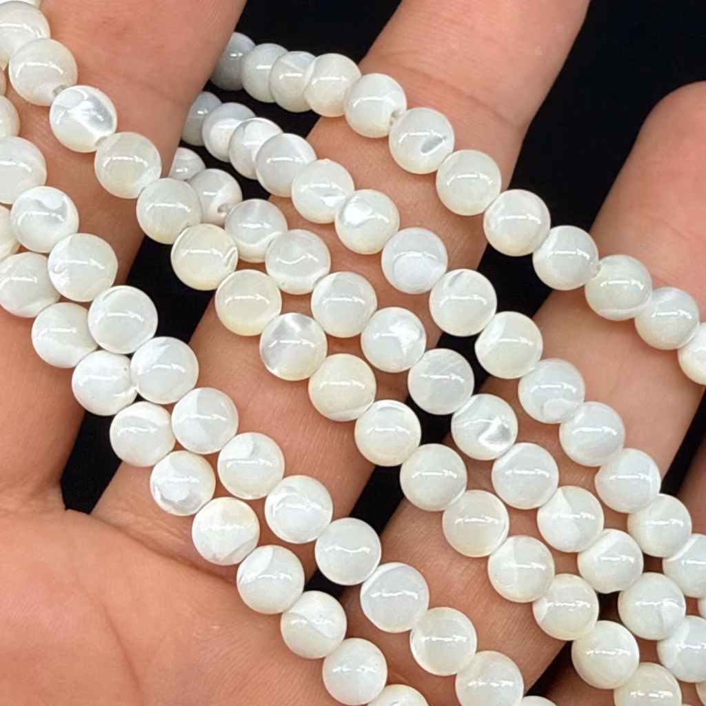 Sedef Dizi 6mm - Orijinal Doğal Taş ve Şifa Kristali Görsel 1
