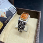 Sertifikalı Emperial Topaz Erkek Yüzük (Gümüş) AAA Orijinal Kristal Detay Görseli 3