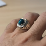 Sertifikalı Opal Erkek Yüzük (Gümüş) AAA Orijinal Kristal Detay Görseli 1