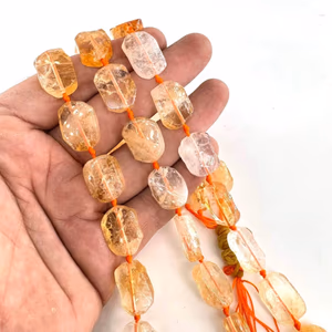 Sitrin Dizi 15x12x5mm - Orijinal Şifalı Kristal - Görsel 1