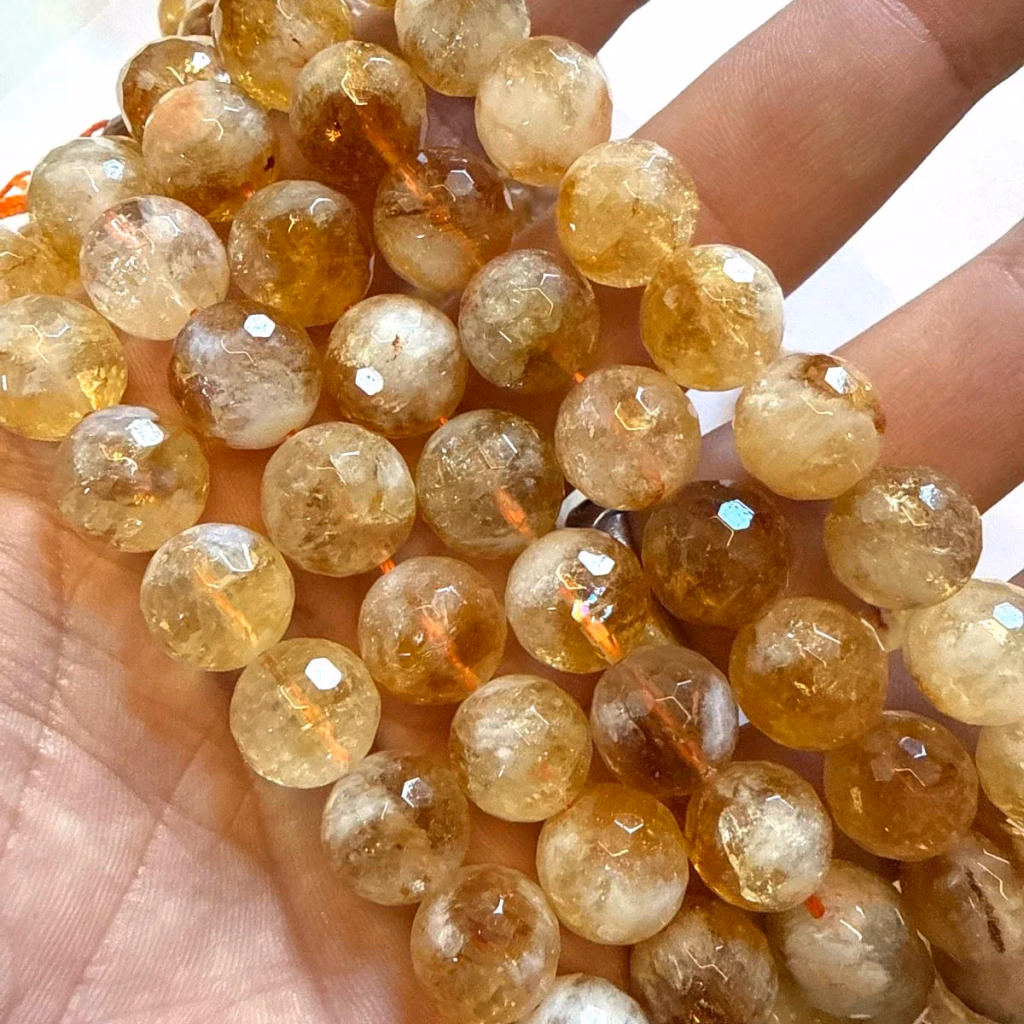 Sitrin Dizi Faset 10 mm - Orijinal Doğal Taş ve Şifa Kristali Görsel 1