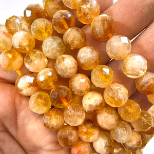Sitrin Dizi Faset 12 mm - Orijinal Şifalı Kristal - Görsel 1