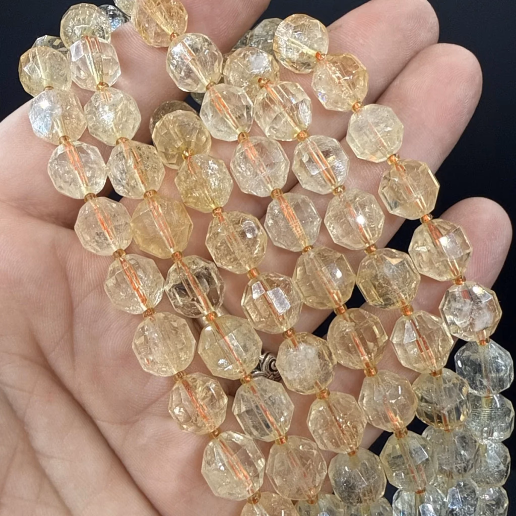 Sitrin Faset Dizi 10 mm - Orijinal Doğal Taş ve Şifa Kristali Görsel 1