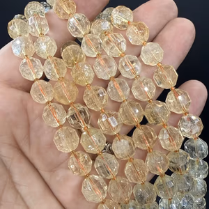 Sitrin Faset Dizi 10 mm - Orijinal Şifalı Kristal - Görsel 1