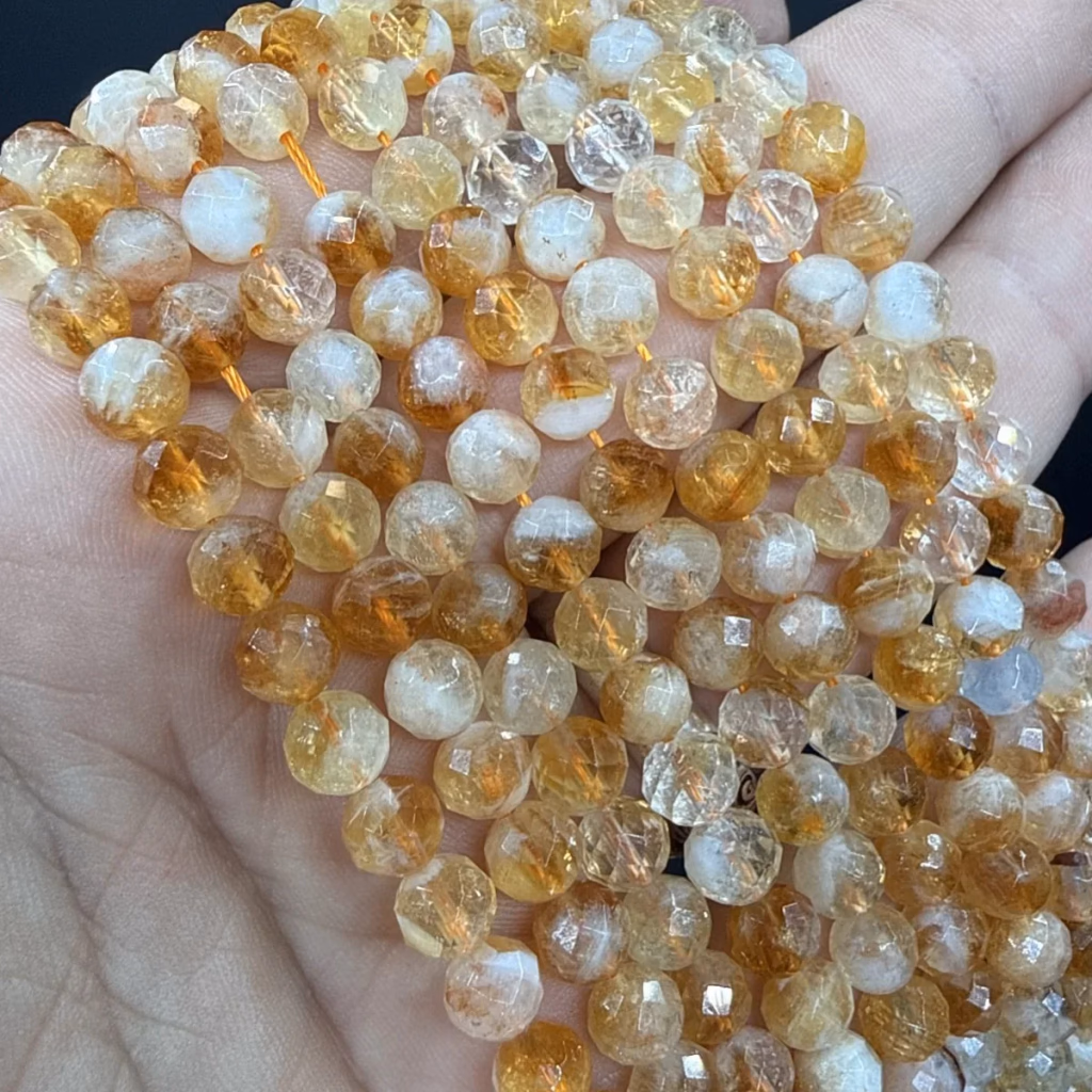 Sitrin Faset Dizi 6 mm - Orijinal Doğal Taş ve Şifa Kristali Görsel 1