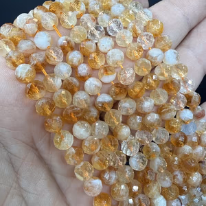 Sitrin Faset Dizi 6 mm - Orijinal Şifalı Kristal - Görsel 1