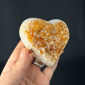 Sitrin Kalp Ham Taş AAA - Orijinal Şifalı Kristal - Görsel 1