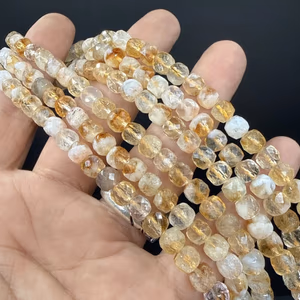 Sitrin Küp Dizi 6 mm - Orijinal Şifalı Kristal - Görsel 1