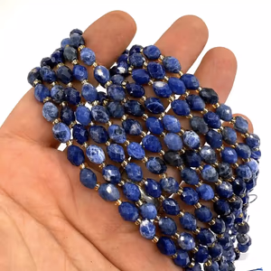 Sodalit Dizi Faset 6x8mm - Orijinal Şifalı Kristal - Görsel 1