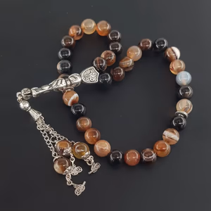 Süleymaniye Akik Doğaltaş Tesbih 10mm - Orijinal Şifalı Kristal - Görsel 1
