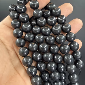Şungit Dizi 12 mm - Orijinal Şifalı Kristal - Görsel 1