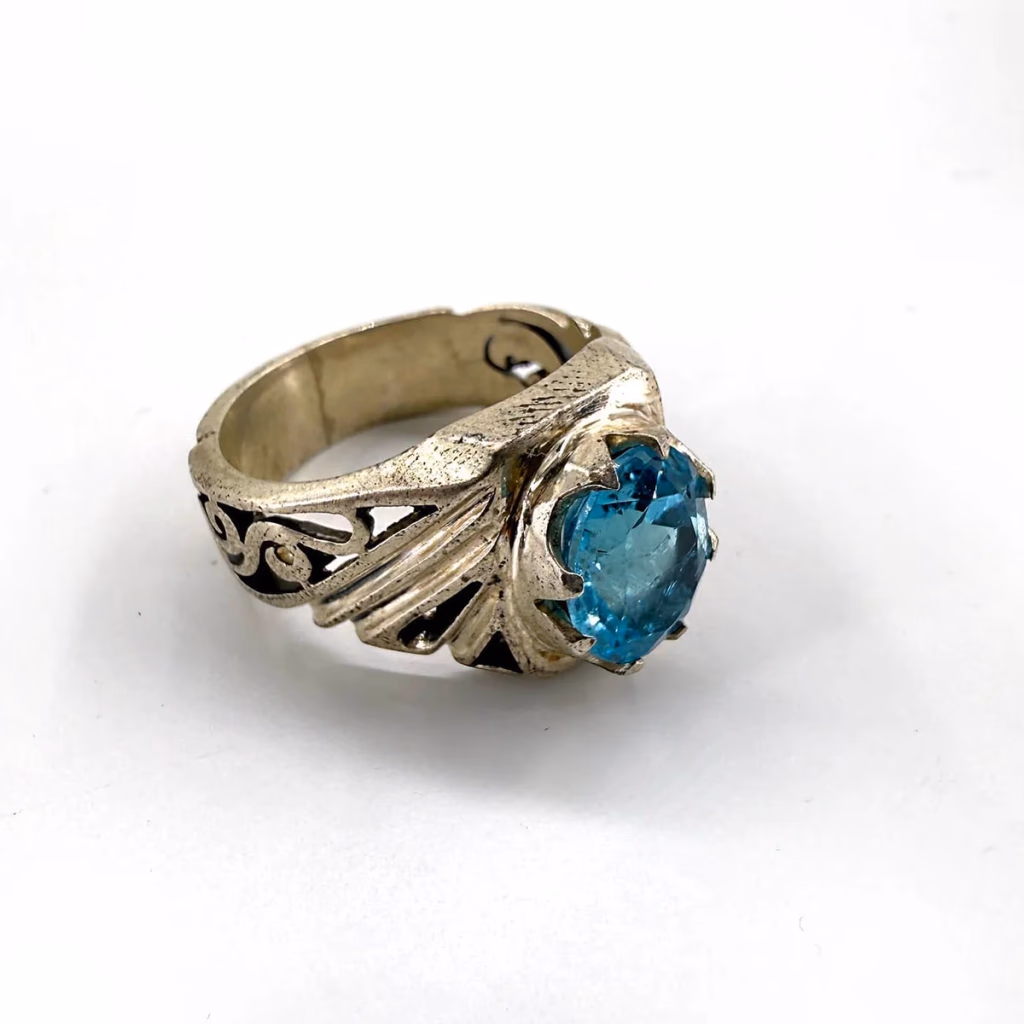 Topaz Erkek Yüzük Gümüş İncele ve Satın Al Topaz Erkek Yüzük Gümüş - Orijinal Doğal Taş ve Şifa Kristali Görsel 1