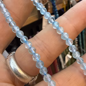 Topaz Faset Dizi 4 mm - Orijinal Şifalı Kristal - Görsel 1
