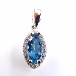 Topaz Kolye Ucu (Gümüş) - Orijinal Şifalı Kristal - Görsel 1