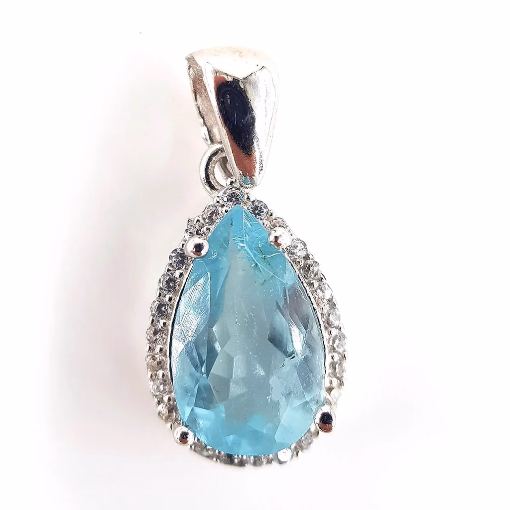 Topaz Kolye Ucu (Gümüş) İncele ve Satın Al Topaz Kolye Ucu (Gümüş) - Orijinal Doğal Taş ve Şifa Kristali Görsel 1