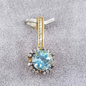 Topaz Kolye Ucu (Gümüş) - Orijinal Şifalı Kristal - Görsel 1
