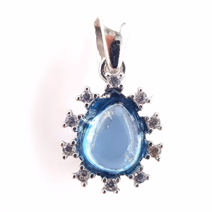 Topaz Kolye Ucu (Gümüş) - Orijinal Şifalı Kristal - Görsel 1
