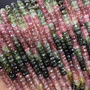 Turmalin Rondela Dizi 5x3 mm - Orijinal Şifalı Kristal - Görsel 2
