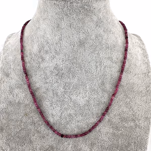 Yakut Kolye 2mm Gümüş - Orijinal Şifalı Kristal - Görsel 1