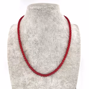 Yakut Kolye 4mm Gümüş - Orijinal Şifalı Kristal - Görsel 2