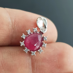 Yakut Kolye Ucu (Gümüş) Orijinal Kristal Detay Görseli 3