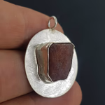 Yakut Kolye Ucu (Gümüş) Orijinal Kristal Detay Görseli 2