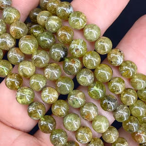 Zeberced Olivin Dizi 6mm - Orijinal Şifalı Kristal - Görsel 1