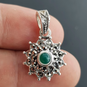Zümrüt Markazit Kolye Ucu (Gümüş) - Orijinal Şifalı Kristal - Görsel 2
