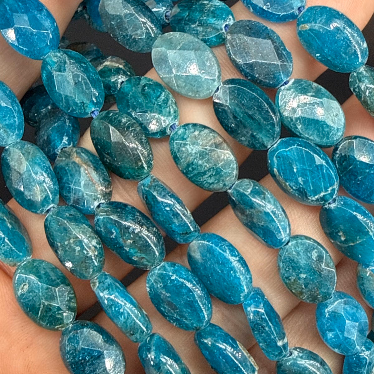 Blue Apatit Dizi Kabaşon Faset 10x8
